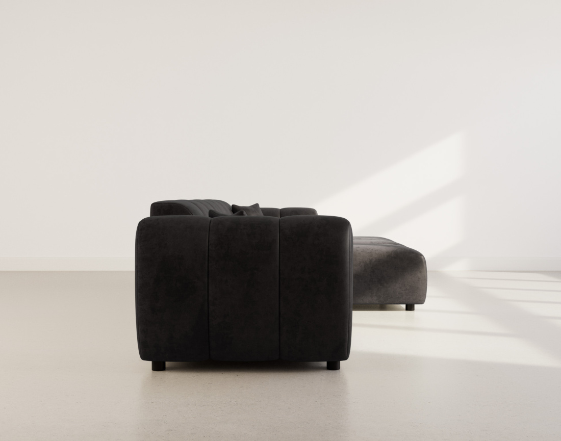 Canapé d'angle droit 4 places en simili Curtis