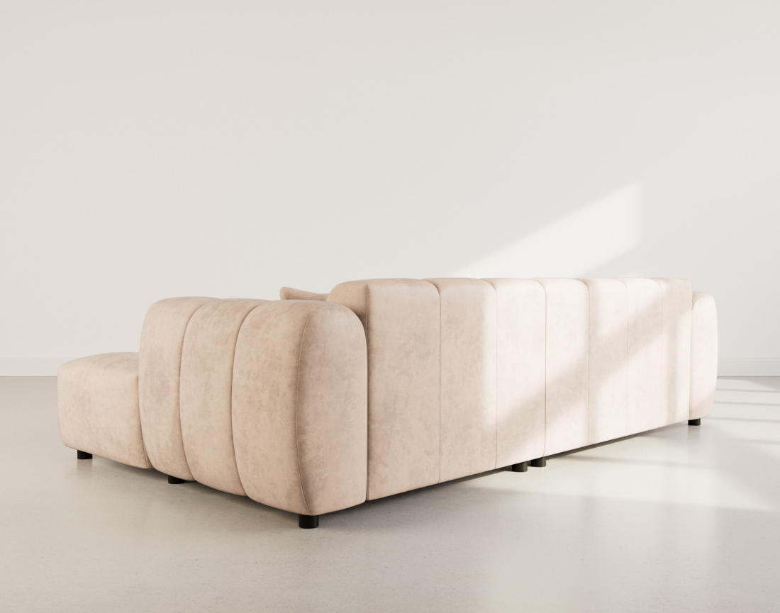 Canapé d'angle droit 4 places en simili Curtis