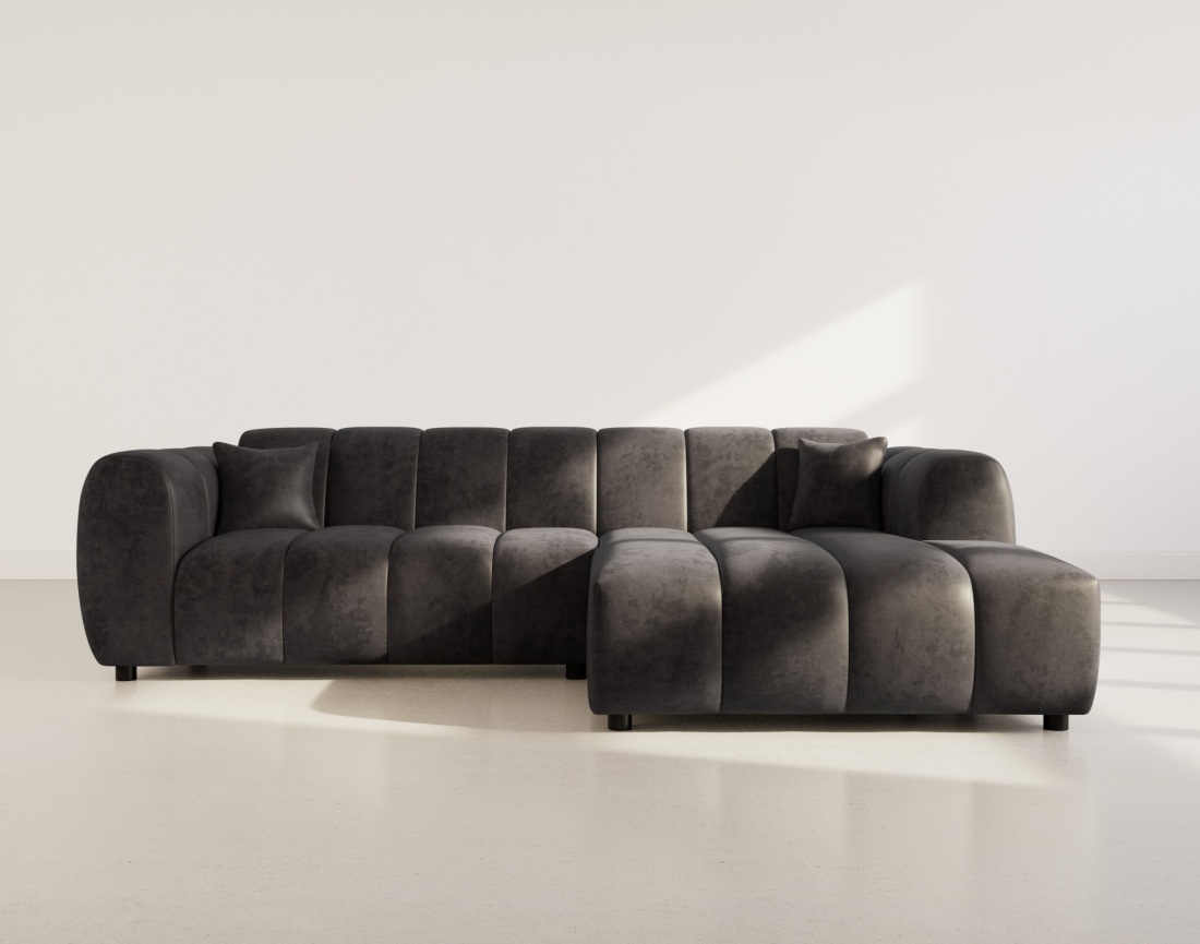 Canapé d'angle droit 4 places en simili Curtis