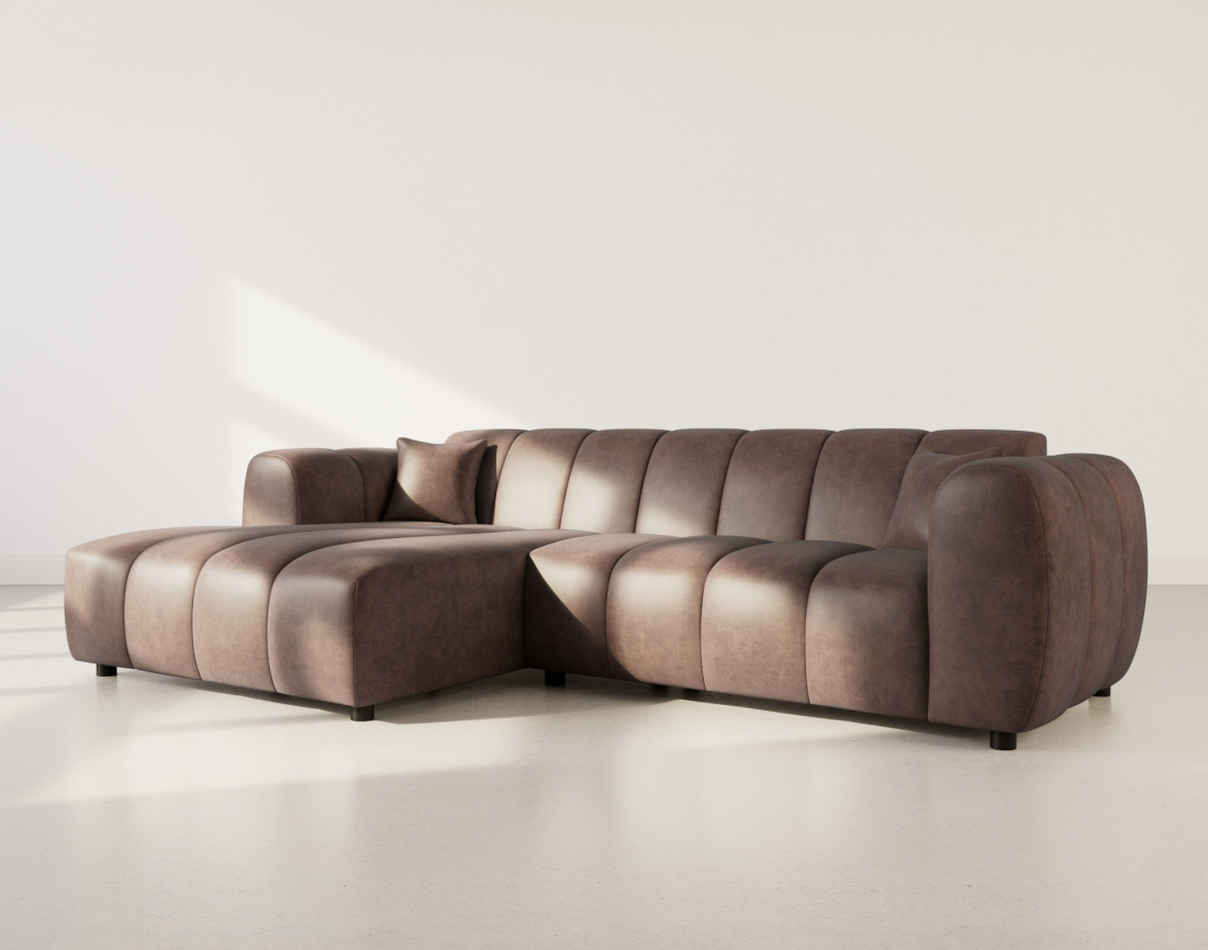 Thumbnail video of the produit Curtis - canapé d'angle gauche 4 places en simili