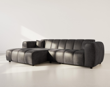 Canapé d'angle gauche 4 places en simili Curtis