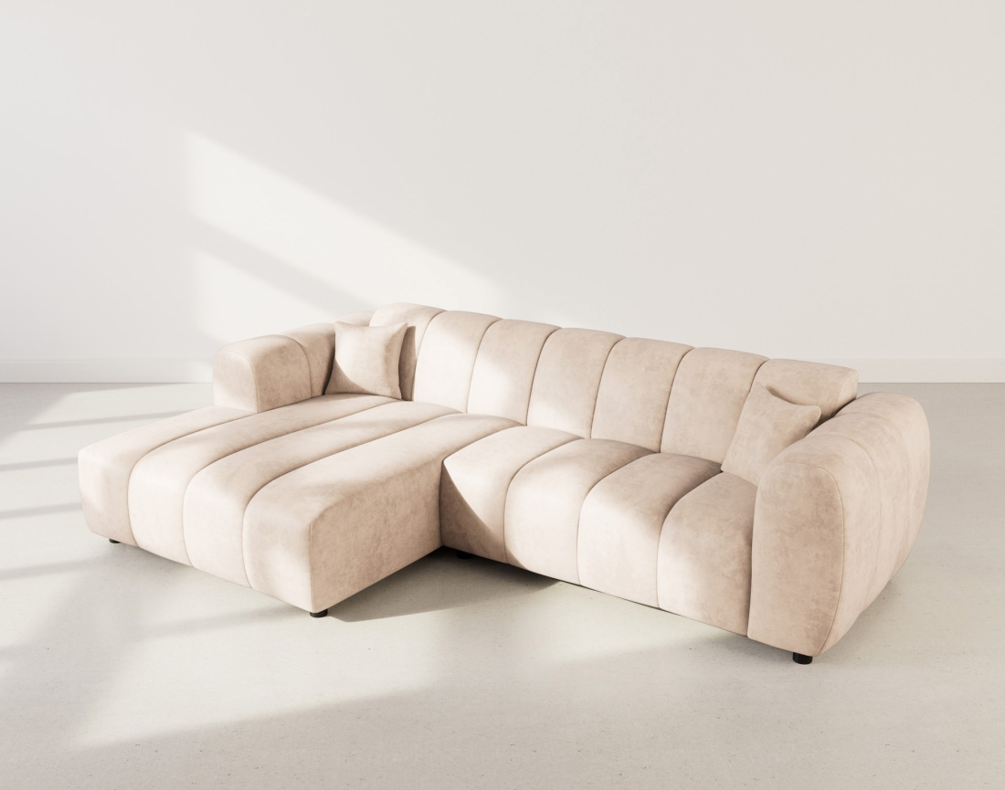 Canapé d'angle gauche 4 places en simili Curtis