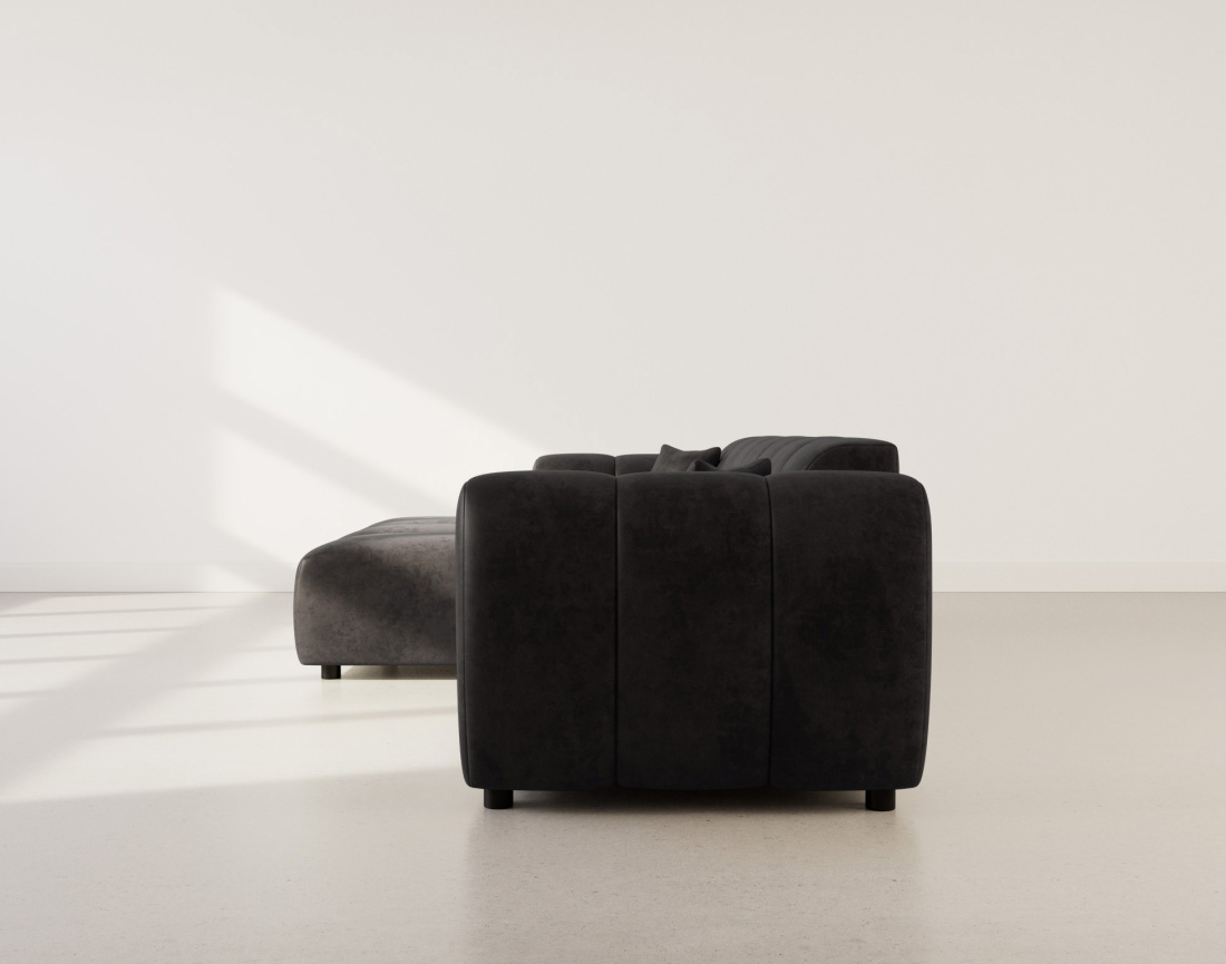 Canapé d'angle gauche 4 places en simili Curtis