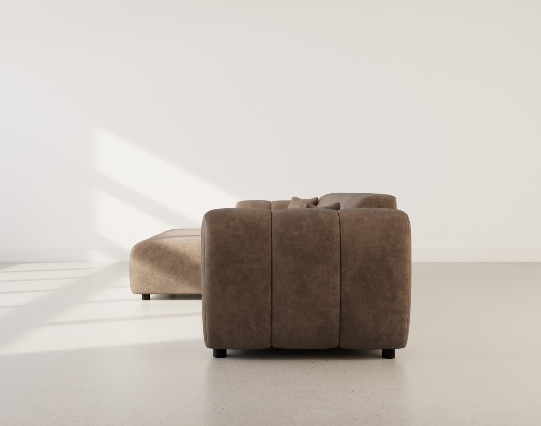 Canapé d'angle gauche 4 places en simili Curtis