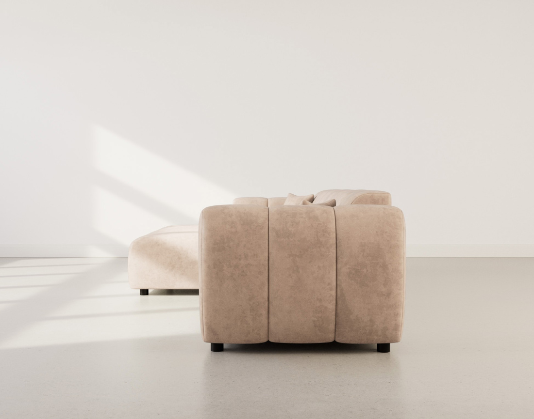 Canapé d'angle gauche 4 places en simili Curtis