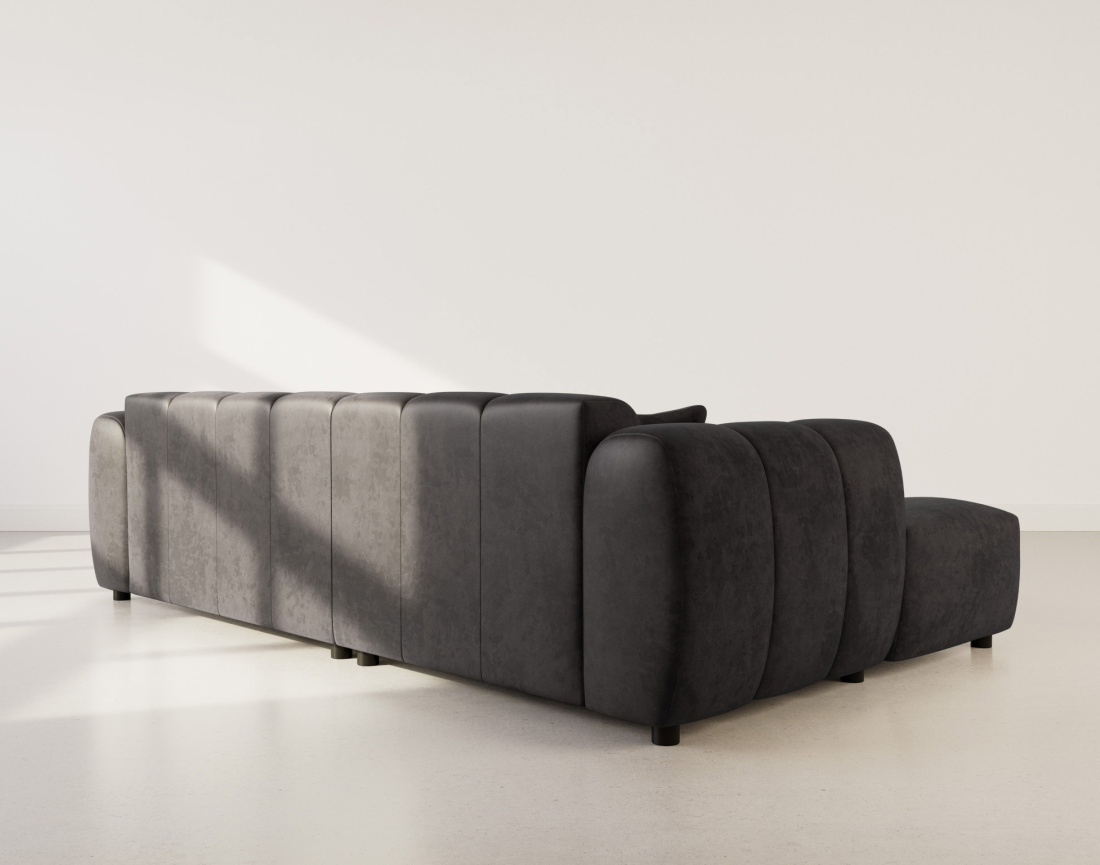 Canapé d'angle gauche 4 places en simili Curtis