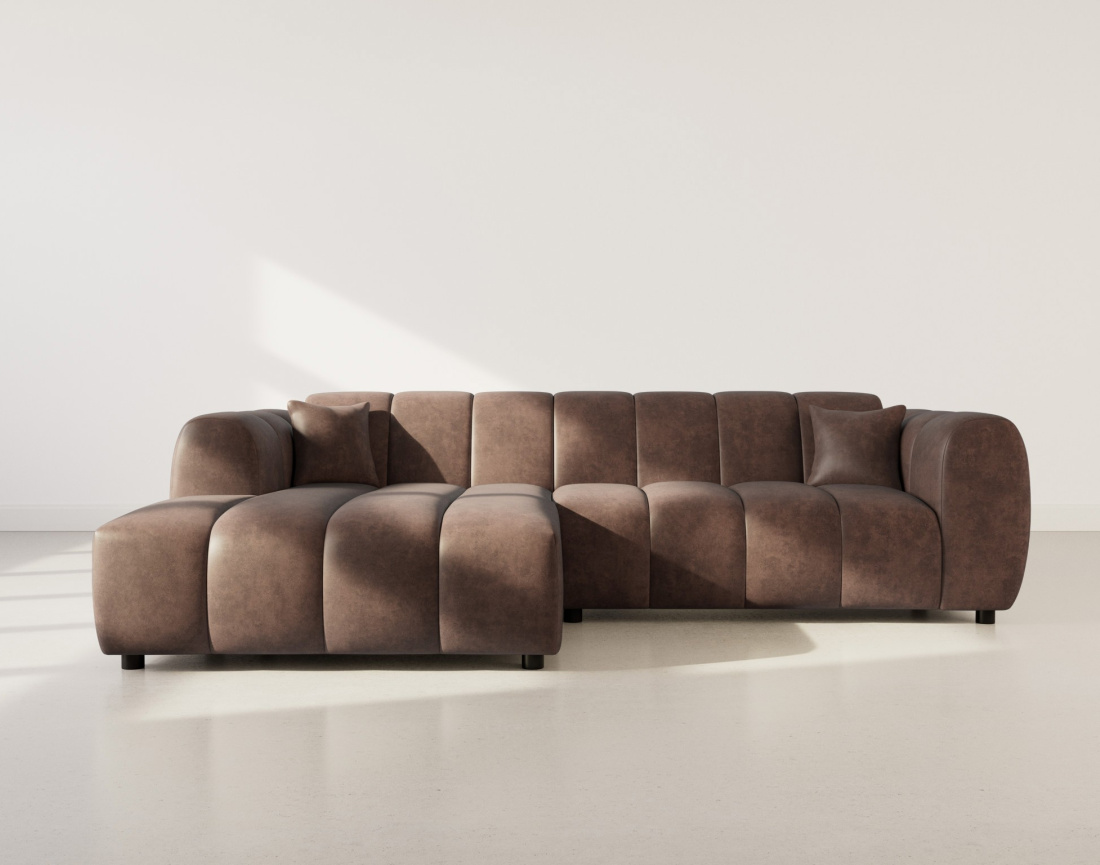 Canapé d'angle gauche 4 places en simili Curtis