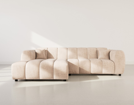 Canapé d'angle gauche 4 places en simili Curtis