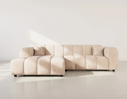 Canapé d'angle gauche 4 places en simili Curtis