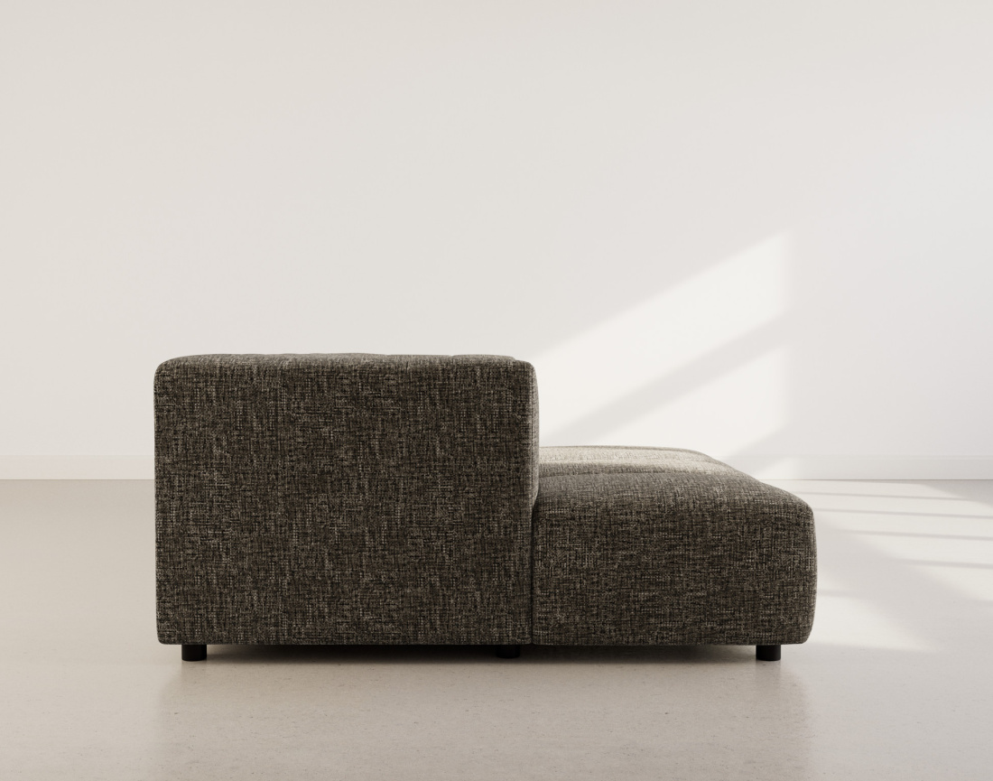 Canapé d'angle gauche 4 places avec accoudoir en tissu texturé Curtis