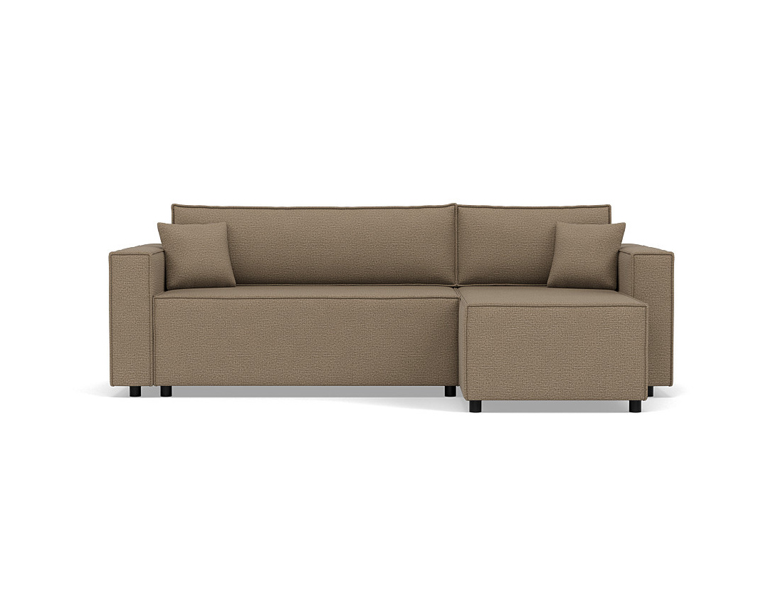 Canapé d'angle réversible 4 places convertible avec coffre en tissu texturé Jonas