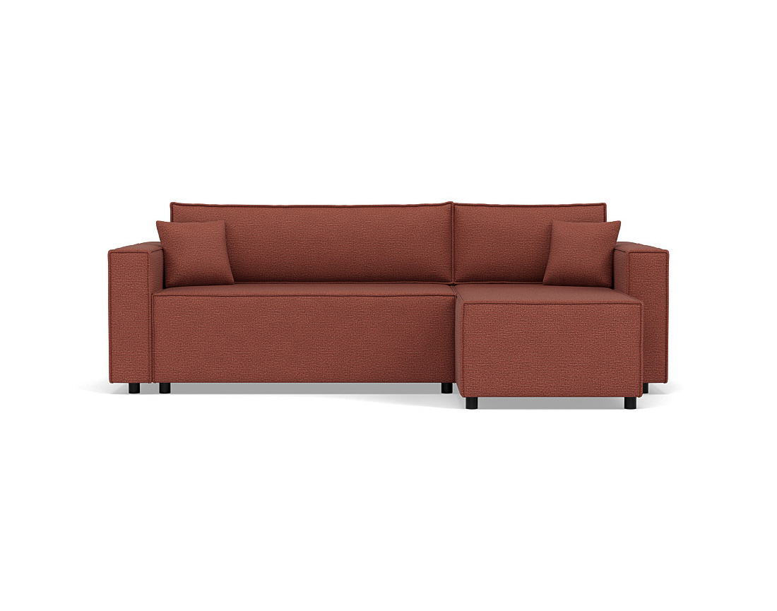 Canapé d'angle réversible 4 places convertible avec coffre en tissu texturé Jonas