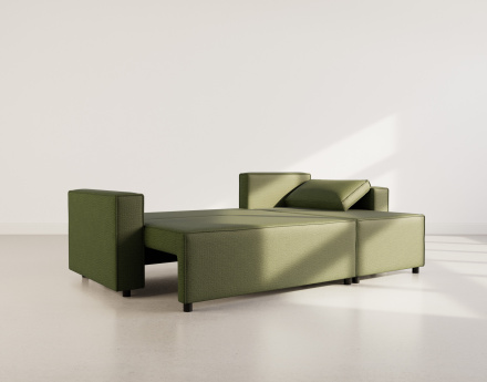 Canapé d'angle réversible 4 places convertible avec coffre en tissu texturé Jonas