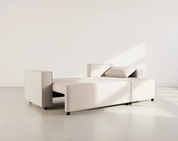 Canapé d'angle réversible 4 places convertible avec coffre en tissu texturé Jonas