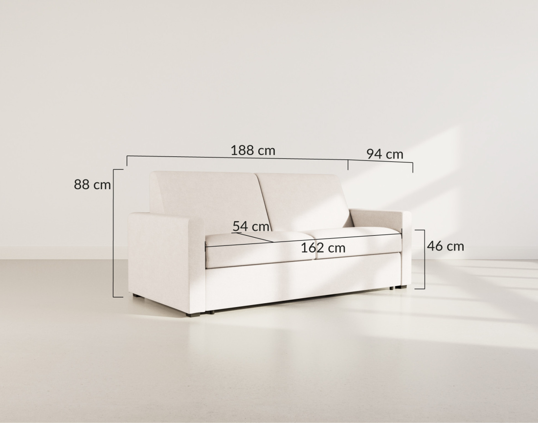 Canapé 3 places convertible express quotidien en tissu Julia