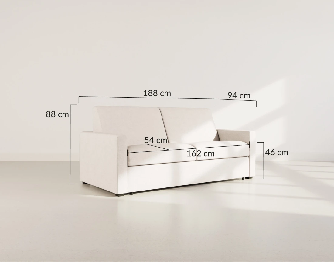 Canapé 3 places convertible express quotidien en tissu Julia