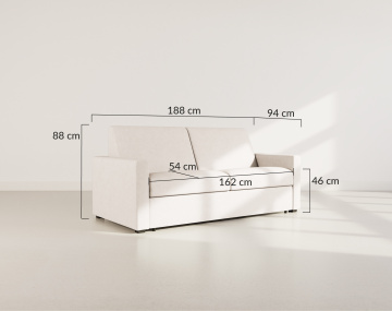 Canapé JULIA 3 places convertible express quotidien en tissu | Best Mobilier