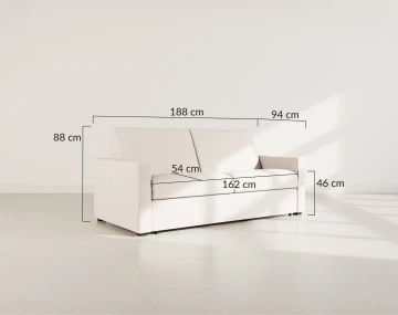 Canapé JULIA 3 places convertible express quotidien en tissu | Best Mobilier