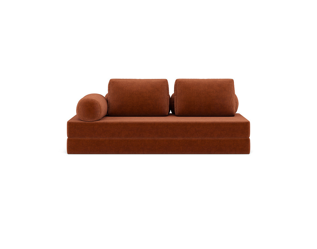 Canapé 3 places convertible en velours côtelé Lonny