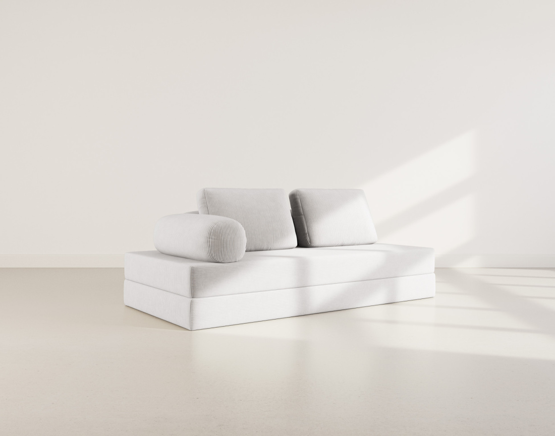 Canapé 3 places convertible en velours côtelé Lonny