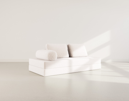 Canapé 3 places convertible en velours côtelé Lonny