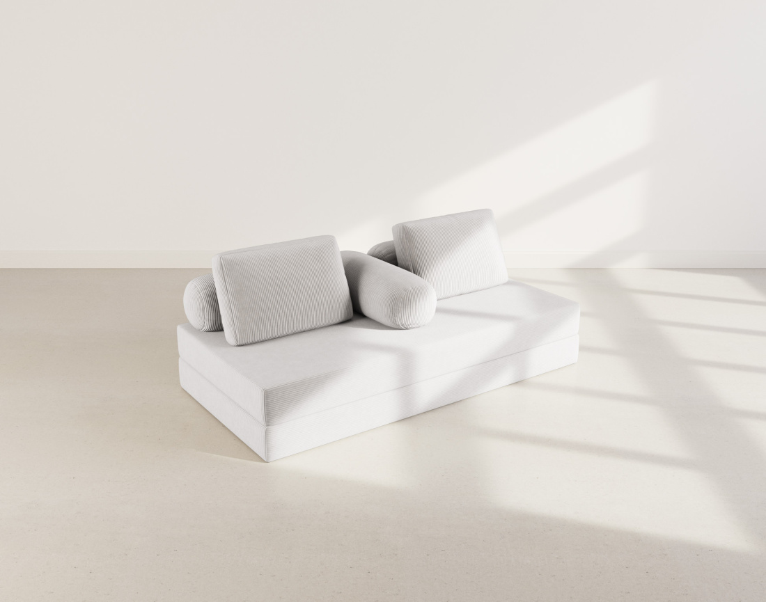 Canapé 3 places convertible en velours côtelé Lonny