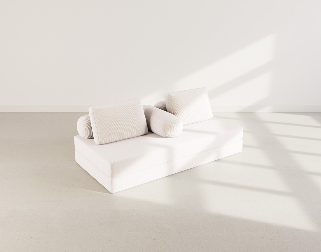 Canapé 3 places convertible en velours côtelé Lonny