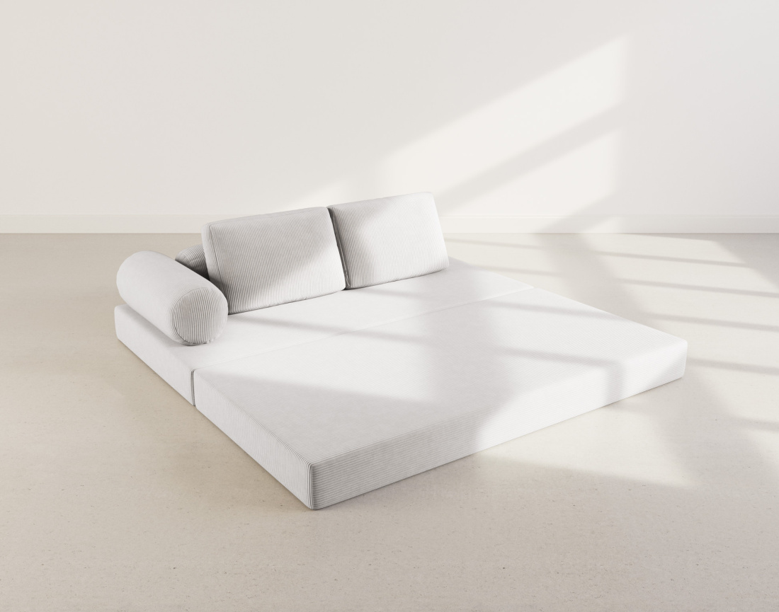 Canapé 3 places convertible en velours côtelé Lonny