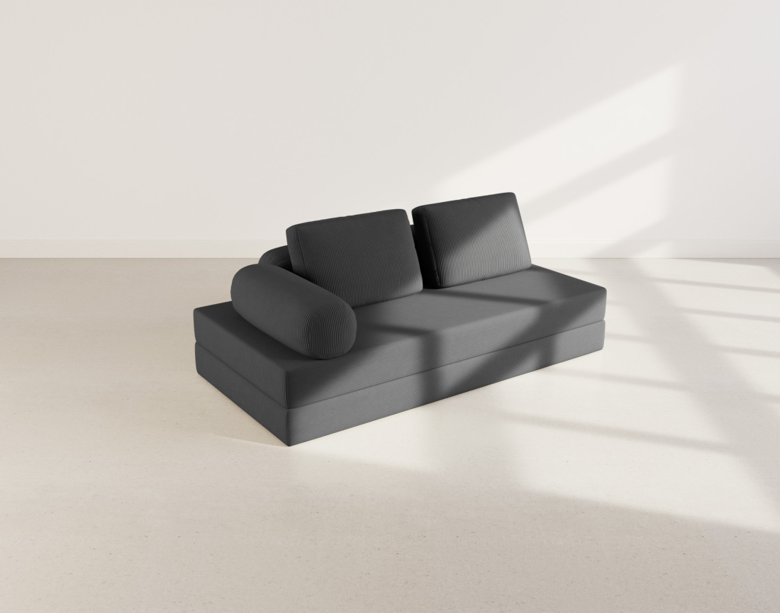 Canapé 3 places convertible en velours côtelé Lonny