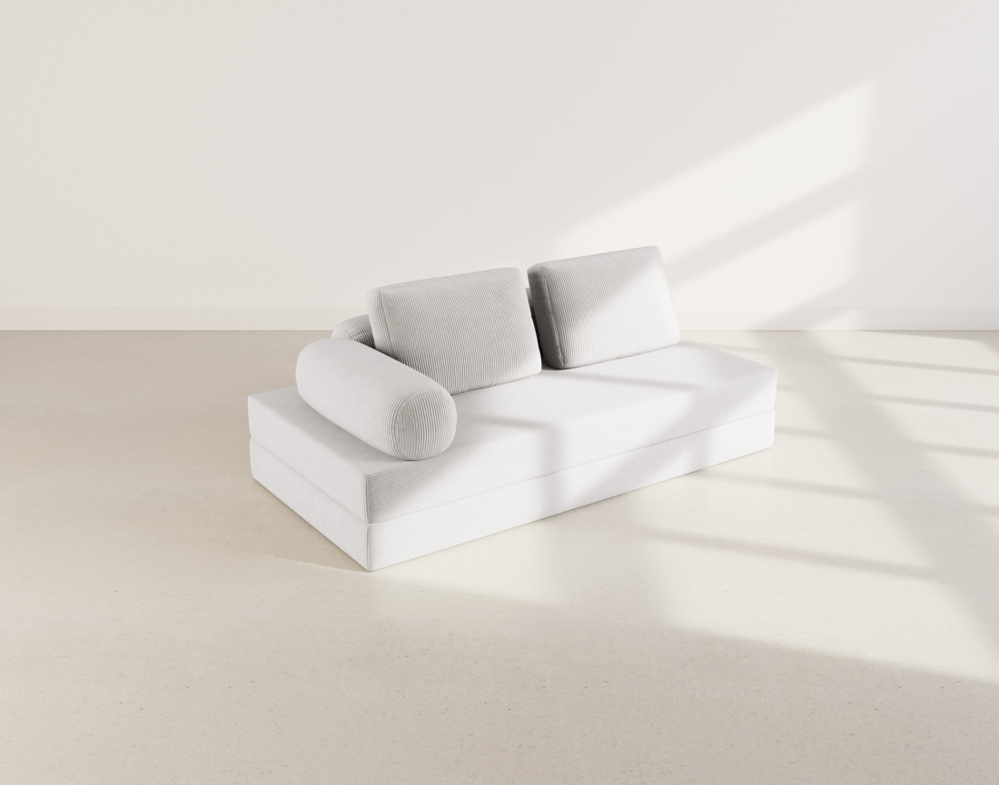 Canapé 3 places convertible en velours côtelé Lonny