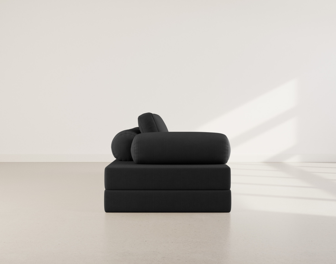 Canapé 3 places convertible en velours côtelé Lonny