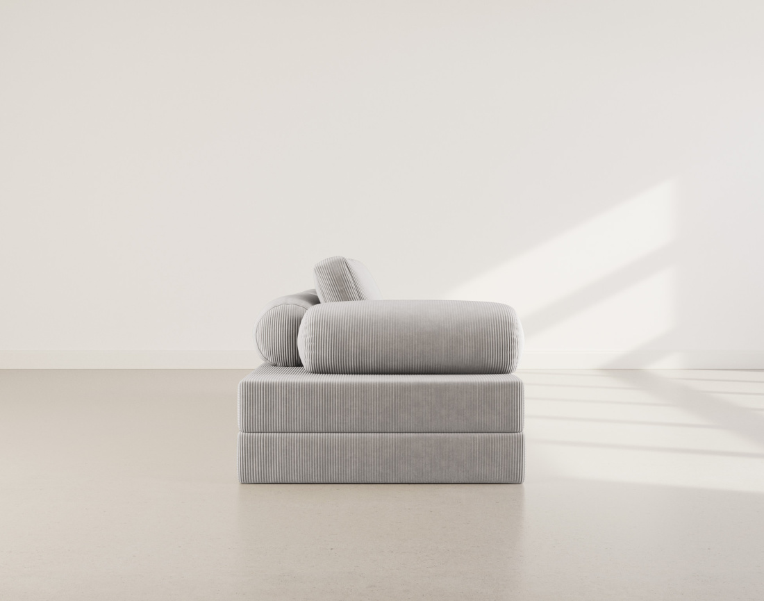 Canapé 3 places convertible en velours côtelé Lonny