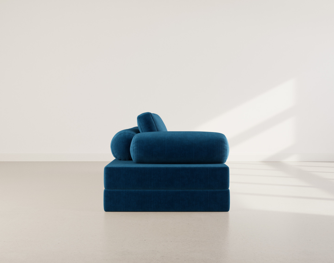 Canapé 3 places convertible en velours côtelé Lonny