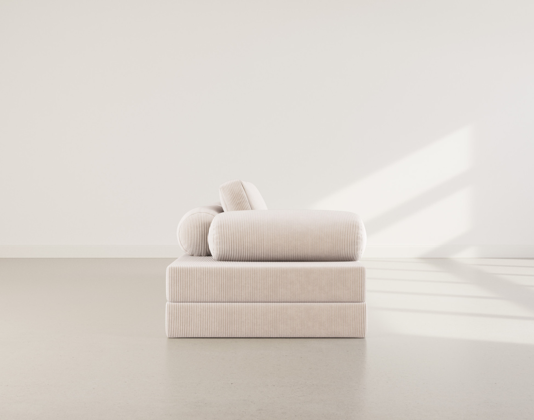 Canapé 3 places convertible en velours côtelé Lonny