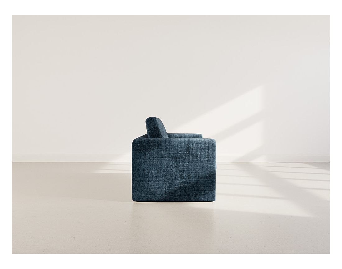 Canapé 2 places convertible déplimousse en velours texturé Marilia