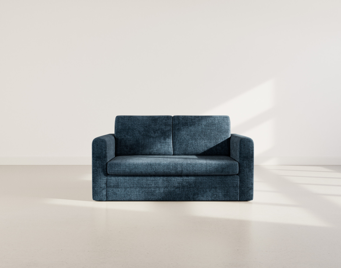 Canapé 2 places convertible déplimousse en velours texturé Marilia