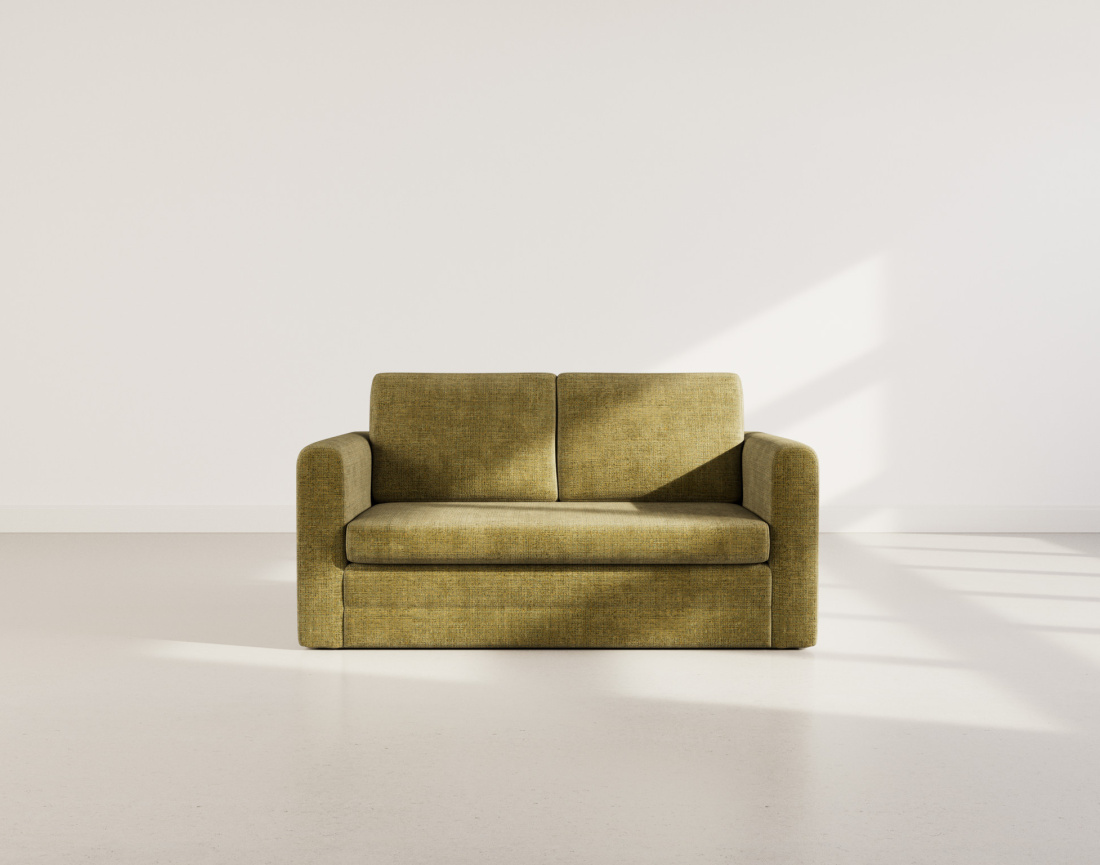 Canapé 2 places convertible déplimousse en velours texturé Marilia