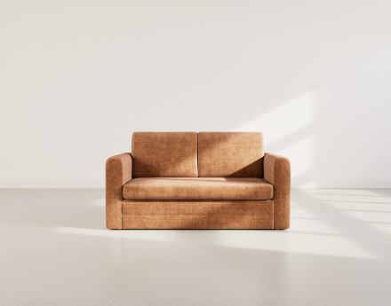 Canapé 2 places convertible déplimousse en velours texturé Marilia