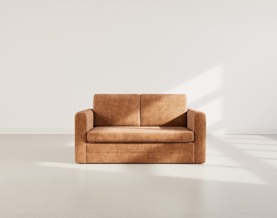 Canapé 2 places convertible déplimousse en velours texturé Marilia