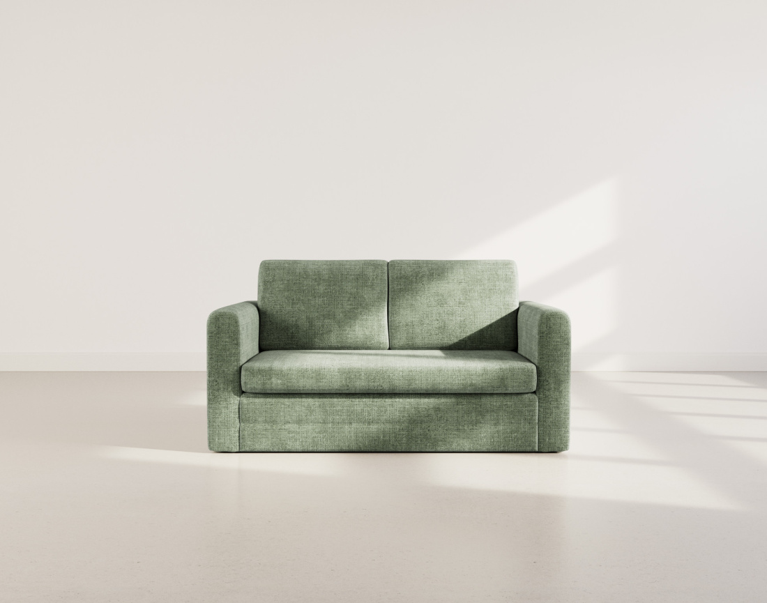 Canapé 2 places convertible déplimousse en velours texturé Marilia