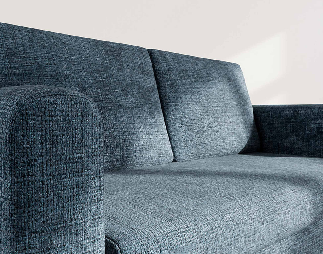 Canapé 2 places convertible déplimousse en velours texturé Marilia