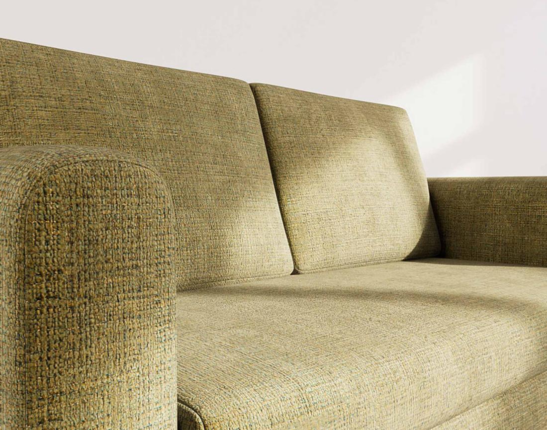 Canapé 2 places convertible déplimousse en velours texturé Marilia