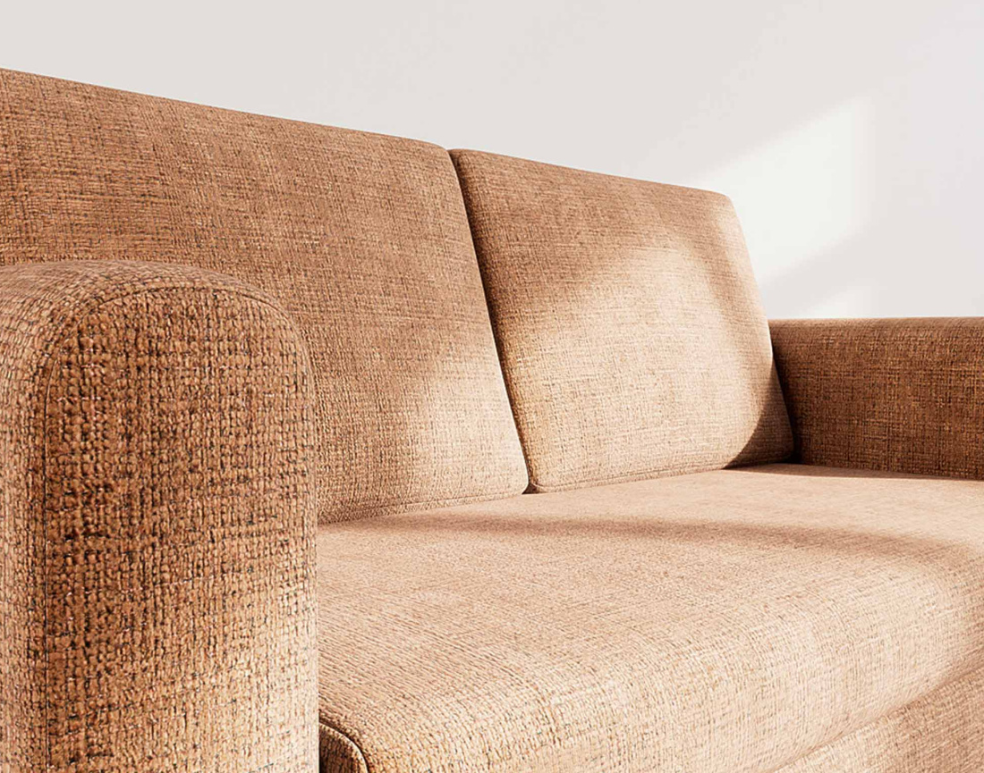 Canapé 2 places convertible déplimousse en velours texturé Marilia