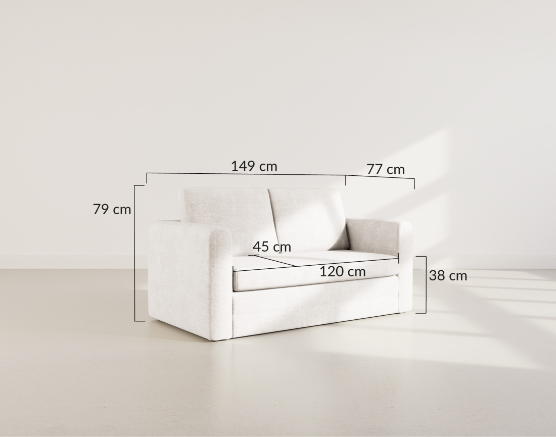 Canapé 2 places convertible déplimousse en velours texturé Marilia