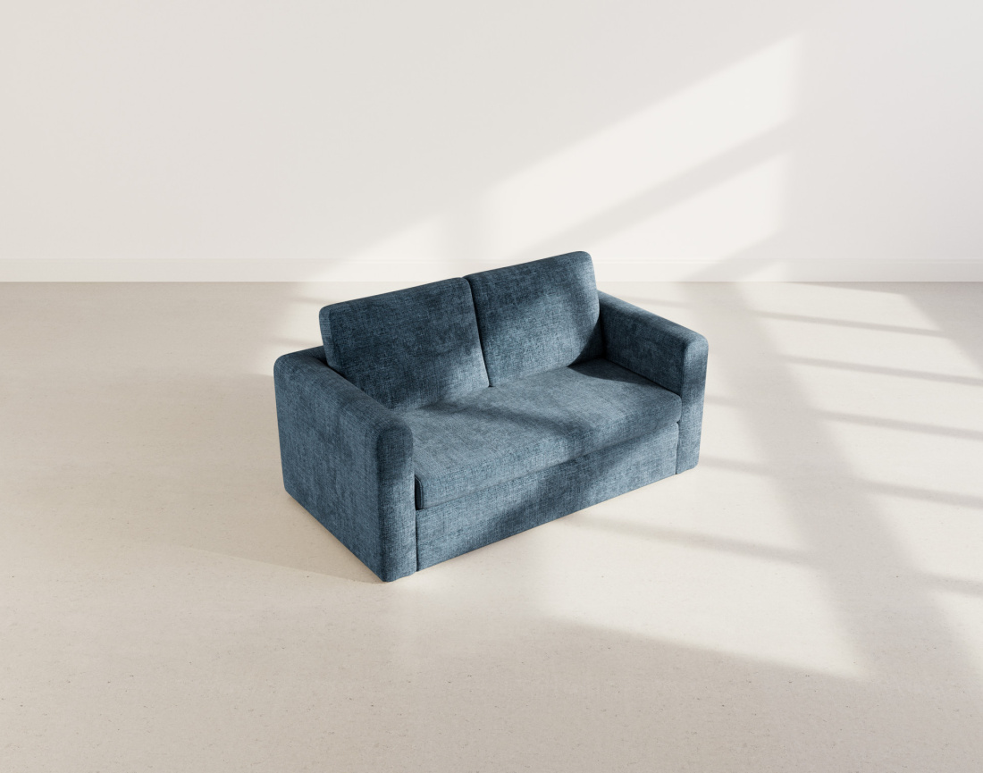 Canapé 2 places convertible déplimousse en velours texturé Marilia