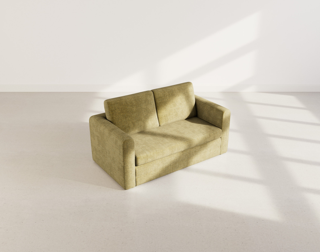 Canapé 2 places convertible déplimousse en velours texturé Marilia