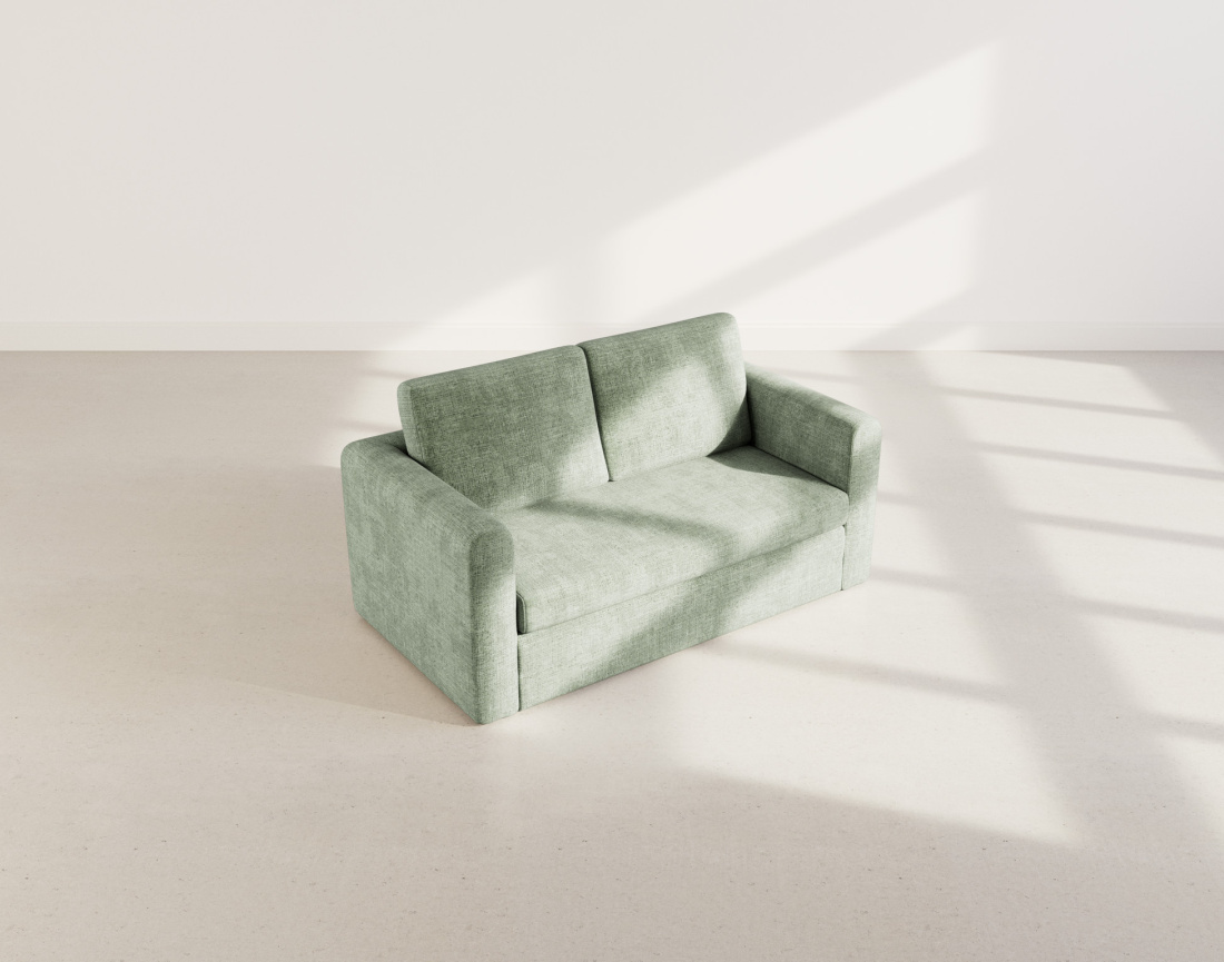 Canapé 2 places convertible déplimousse en velours texturé Marilia