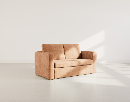 Canapé 2 places convertible déplimousse en velours texturé Marilia