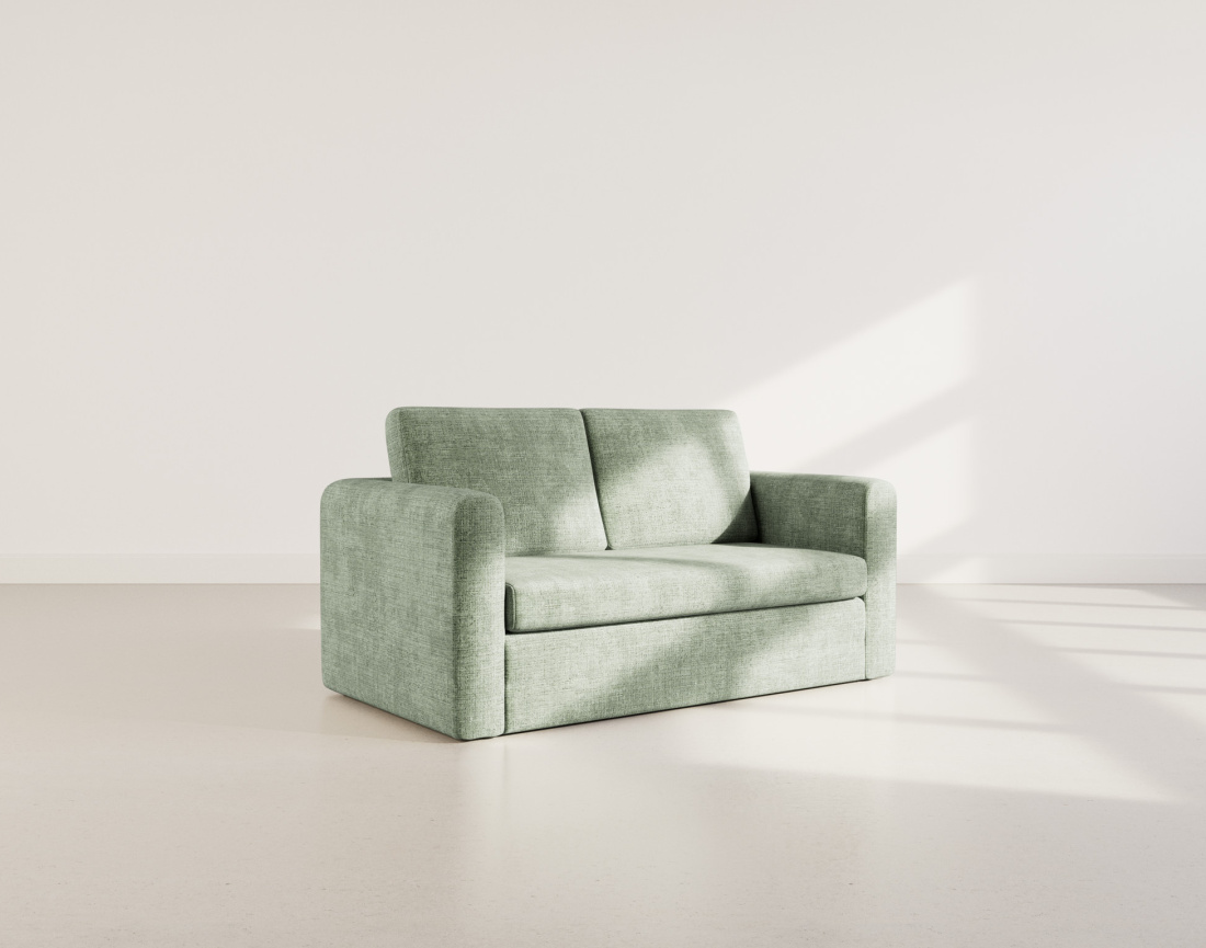 Canapé 2 places convertible déplimousse en velours texturé Marilia