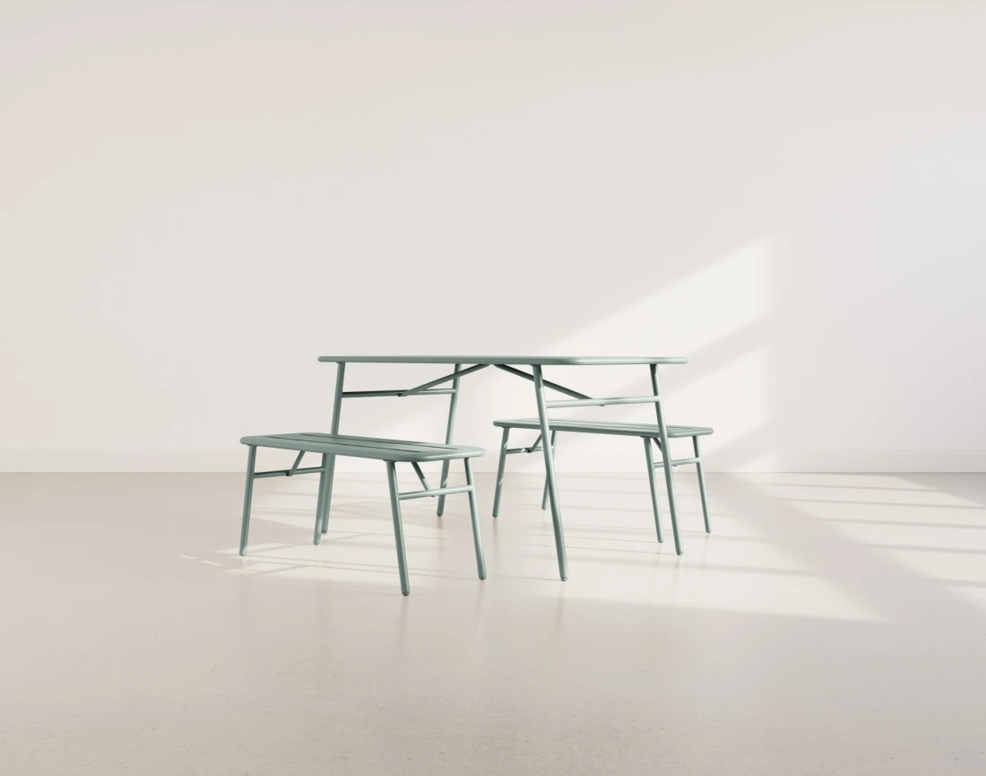 Ensemble table et bancs de...